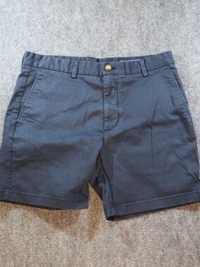 Vineyard Vines Mens Navy Flat Front Shorts Size 34 Cotton Casual Preppy